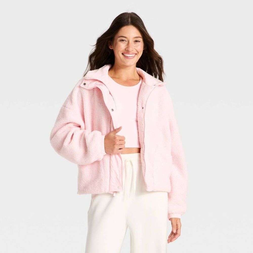 Women's High Pile Jacket - All In Motion Light Pink M